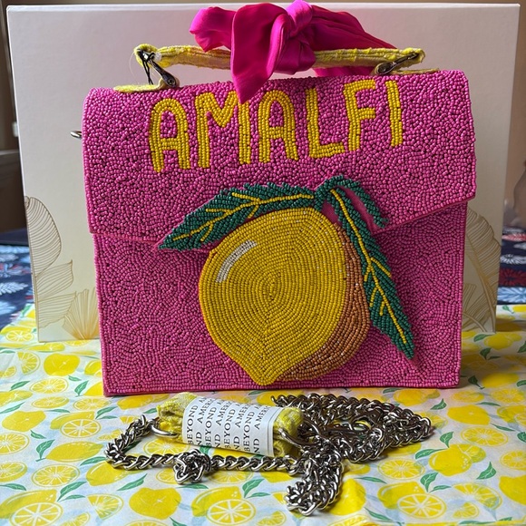 Pink Beaded Amalfi Lemon Handbag - Picture 4 of 16
